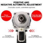 21V Cordless Electric Impact Wrench Drill Gun Ratchet Driver W 2 Battery - Image 3