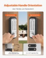 Mechanical Keyless Entry Door Lock, 14 Key Mechanical Door Lock, Mechanical Keypad Door Lock With Handle, Stainless Steel Waterproof Keyless Gate Lock, For Home Office Outdoor Fence Garage Yard - Image 4