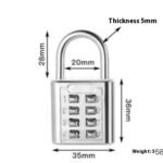 Button Combination Lock Alloy Padlock - Image 4
