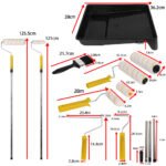 Paint Roller Set Paint Rollers With Extension Pole Tray Paint Brush Roller Sleeves For Painting Wall Ceiling - Image 6