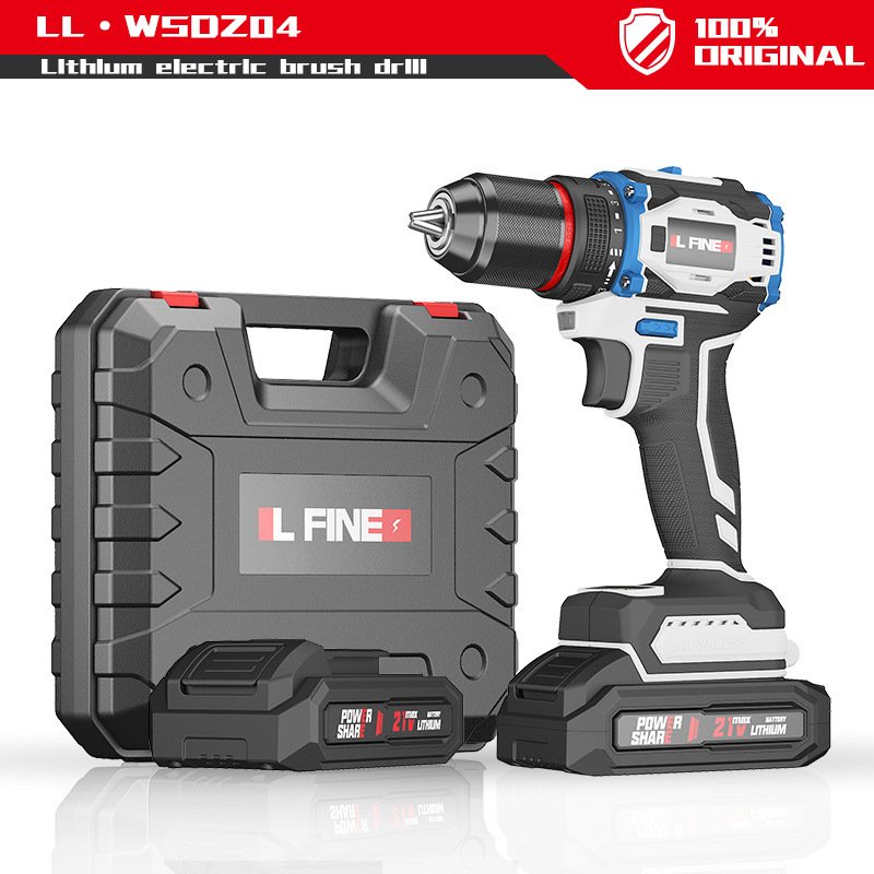 3484c302-f0da-421c-8ea3-5ba1cfbc1654.jpg Brushless Electric Hand Drill Lithium Electric Drill Multifunctional Electric Screwdriver Electric Drill Set 21 V18v - Image 1
