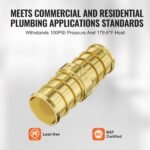 Pipe Fittings, 1/2" 50PCS Brass Pipe Fittings, Clamp-style Straight-Through Pipe Connector Brass Air Fittings, Heavy Duty Plumbing Fittings Tube Adapter For Heating/Shower Systems,Water Pipes - Image 5