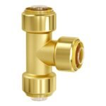 Pipe Fittings, 1/2" 12PCS Tee Brass Pipe Fittings, Push-Fit Pipe Connector Brass Air Fittings, Heavy Duty Plumbing Fittings Adapter For Heating/Shower Systems, Water Pipes
