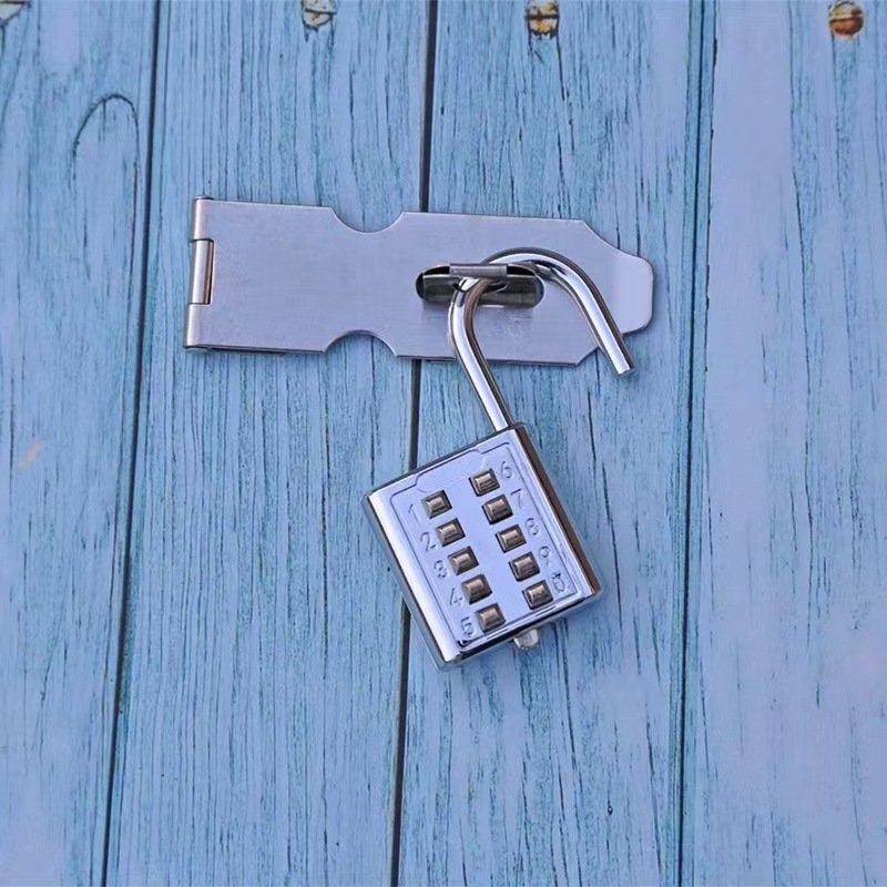 7aab1128-fc08-495f-b35f-7474ffb248f0.jpg Button Combination Lock Alloy Padlock - Image 1