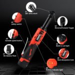TQUAGGA 18V Extended Cordless Electric Ratchet Wrench Set, Extended Neck, Variable Speed, 18V, 18V Cordless Electric Ratchet Wrench Set, Automotive Repair Tools, Electric Tools - Image 2
