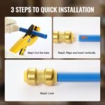 Pipe Fittings, 1/2" 12PCS Brass Pipe Fittings, Straight-Through Push-Fit Pipe Connector Brass Air Fittings, Heavy Duty Plumbing Fittings Adapter For Heating/Shower Systems, Water Pipes - Image 4