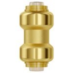 Pipe Fittings, 1/2" 12PCS Brass Pipe Fittings, Straight-Through Push-Fit Pipe Connector Brass Air Fittings, Heavy Duty Plumbing Fittings Adapter For Heating/Shower Systems, Water Pipes
