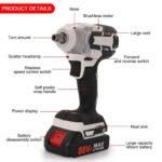 21V Cordless Electric Impact Wrench Drill Gun Ratchet Driver W 2 Battery - Image 2