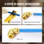 Pipe Fittings, 1/2" 12PCS Brass Pipe Fittings, Elbow Push-Fit Pipe Connector Brass Air Fittings, Heavy Duty Plumbing Fittings Adapter For Heating/Shower Systems, Water Pipes - Image 4
