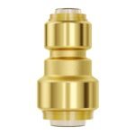 Pipe Fittings, 1/2"-3/4" 12PCS Brass Pipe Fittings, Straight-Through Push-Fit Pipe Connector Brass Air Fittings, Heavy Duty Plumbing Fittings Adapter For Heating/Shower Systems,Water Pipes