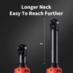 TQUAGGA 18V Extended Cordless Electric Ratchet Wrench Set, Extended Neck, Variable Speed, 18V, 18V Cordless Electric Ratchet Wrench Set, Automotive Repair Tools, Electric Tools - Image 3