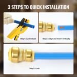 Pipe Fittings, 1/2"-3/4" 12PCS Brass Pipe Fittings, Straight-Through Push-Fit Pipe Connector Brass Air Fittings, Heavy Duty Plumbing Fittings Adapter For Heating/Shower Systems,Water Pipes - Image 4