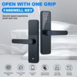WIFI Digital Smart Door Lock Electronic Fingerprint Password Key Lock-black - Image 7